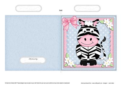 Debra Zebra Quick Cut and Fold Card