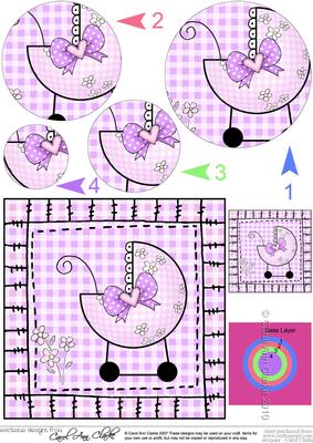 Baby Girl Pram Circle Pyramage Topper