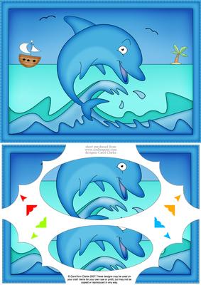 A5 Cute Dolphin Scallop Corners and Pyramage