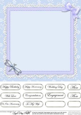 Dreamy Dragonflies Matching 8 x 8 Insert Panel and Greetings