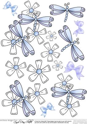 Dreamy Dragonflies 3D Decoupage Sheet