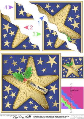 Elegant Christmas Star - Wavy Corner side stacker Topper