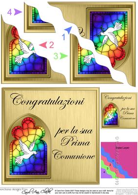 Italian First Communion Wavy Corner Side Stacker Topper