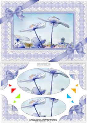 A5 Clematis and Lace Scallop Corners and Pyramage