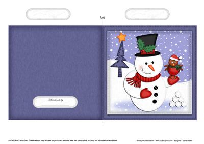 Xmas Snowman Cut and Fold Card