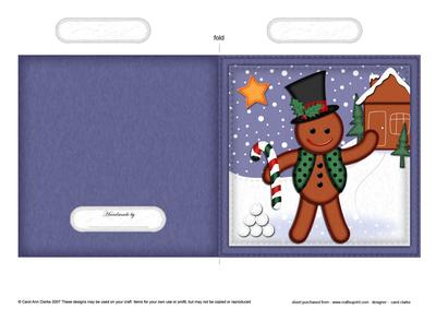 Xmas Gingerbread Man Cut and Fold Card