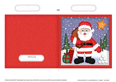 Xmas Santa Cut and Fold Card