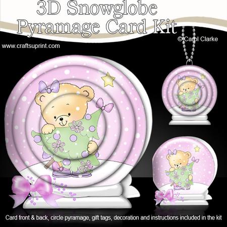 3D Xmas Rosie's Xmas Tree Snowglobe Circle Pyramage Card Kit