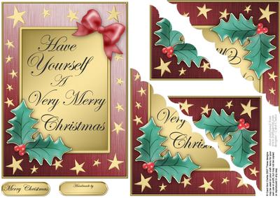 Elegant Christmas Greeting Quick Card Corner Side Stacker