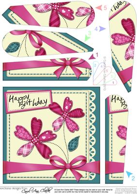 Birthday Flowers N Lace Fan Pyramage Topper