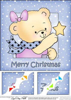 8 x 8 Rosie's Xmas Star Scalloped Corner Topper