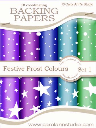Festive Snow & Stars in Frost Colours
