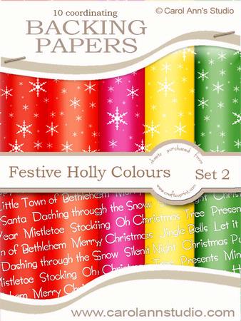 Festive Snowflakes & Text in Holly Colours