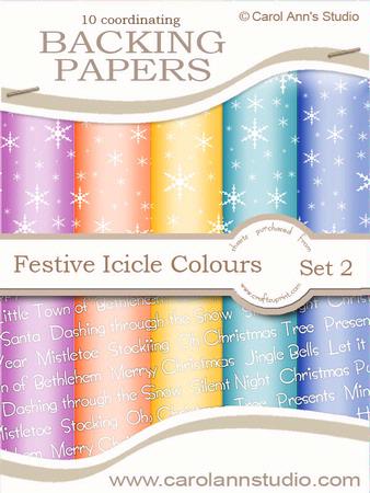 Festive Snowflakes & Text in Icicle Colours