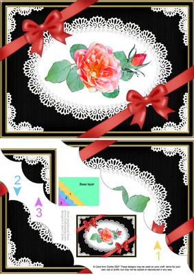 A5 Rose and Lace Scallop Corner Side Stacker