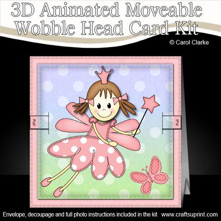 3D Fairy Twinkletoes Animated Moveable Wobble Head Card Kit