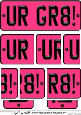 You Are Great Novelty Number Plate with Side Stacker