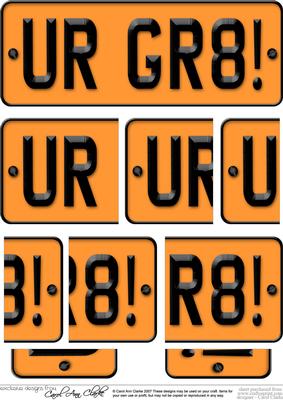 You Are Great Novelty Number Plate with Side Stacker