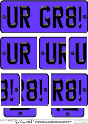 You Are Great Novelty Number Plate with Side Stacker
