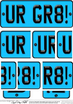 You Are Great Novelty Number Plate with Side Stacker