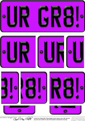 You Are Great Novelty Number Plate with Side Stacker