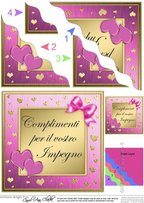 Italian Engagement Congratulations Wavy Corner Side Stacker