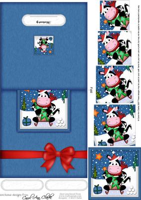 Xmas Milly Moo Cow No-hole Over the Edge N Spiral Pyramid