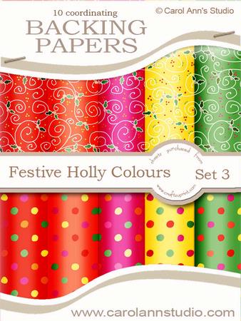 Festive Swirls & Dots in Holly Colours