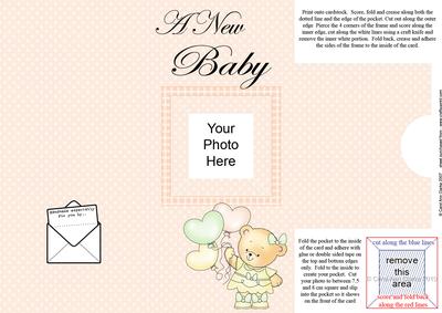 Add a Photo New Baby Card with Easy Fold Frame