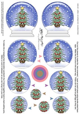 3D Xmas Tree Snow Globe Shaped Tree Decoration