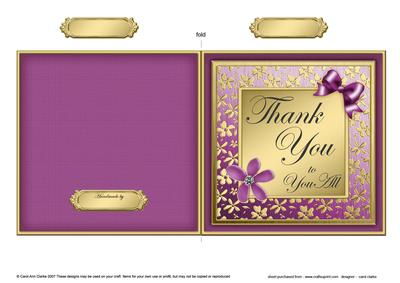 Floral Elegance Thank You Quick Cut and Fold Card