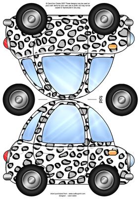Funky Leopardskin Car Shaped Card