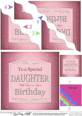 Granny Birthday Pink Champers Label Wavy Corner