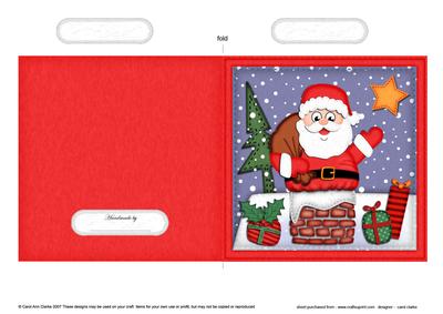 Xmas Santa Got Stuck Quick Cut and Fold Card