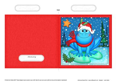 Xmas Freddy Frog Quick Cut and Fold Card