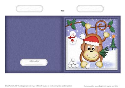 Xmas Chunky Monkey Quick Cut and Fold Card
