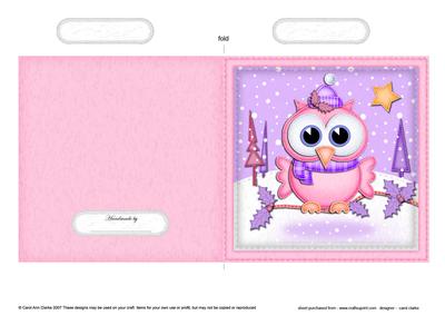 Xmas Little Hoot Quick Cut and Fold Card