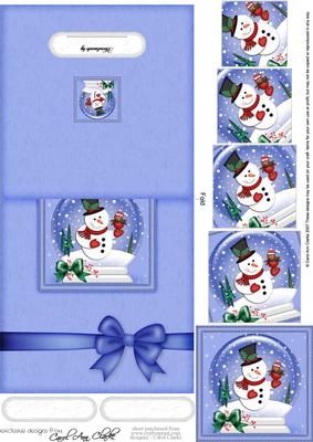 Xmas Snowman Snowglobe No-hole Over the Edge Spiral Pyramid