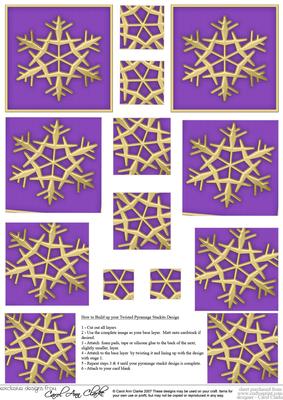 Xmas Snowflake Twisted Pyramage Sheet