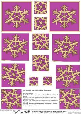 Xmas Snowflake Twisted Pyramage Sheet
