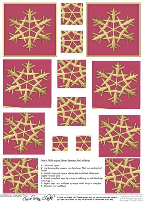 Xmas Snowflake Twisted Pyramage Sheet