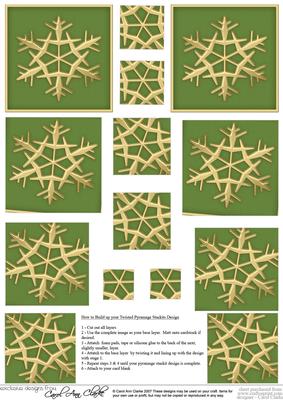 Xmas Snowflake Twisted Pyramage Sheet