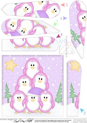 Christmas Penguins Tree Felties Fan Pyramage Topper