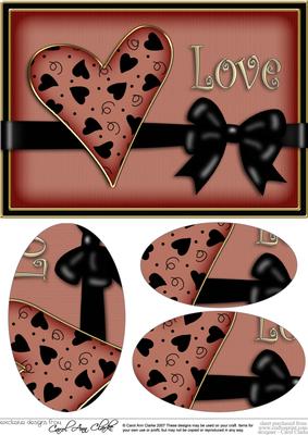 A5 Love Heart Oval Pyramage Topper