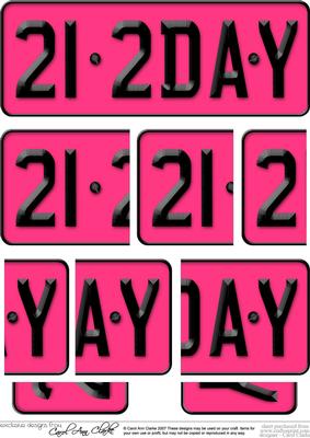 21st Birthday Fun Novelty Number Plate with Side Stacker Top