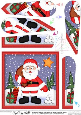 Xmas Santa Fan Pyramage Topper