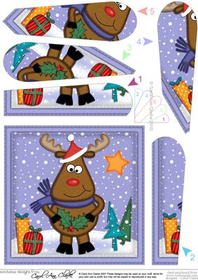 Xmas Rudolph Fan Pyramage Topper
