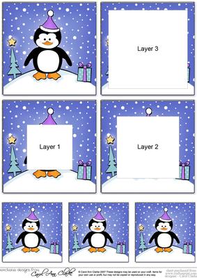 Cute Christmas Penguin Tunnel Topper