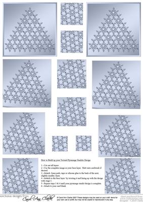 Xmas Snowflake Tree Twisted Pyramage Sheet