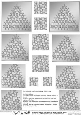Xmas Snowflake Tree Twisted Pyramage Sheet